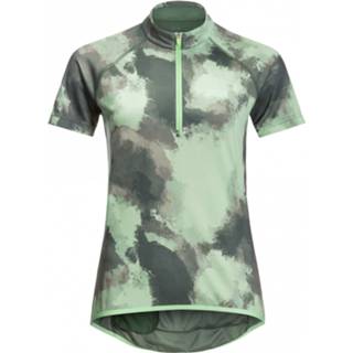 👉 Jack Wolfskin - Women's Tourer Halfzip Print T - Fietsshirt maat XXL, grijs/groen