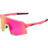 👉 Lens roze One Size Neon Pink 100% S3 Matte Mirror Sunglasses - Zonnebrillen