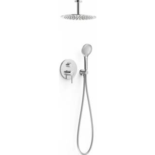 👉 Regendoucheset Inbouw Tres Study Exclusive Rond 30 cm Met Plafondarm en Handdoucheset met Ronde Handdouche Rapid Box Chroom Tres