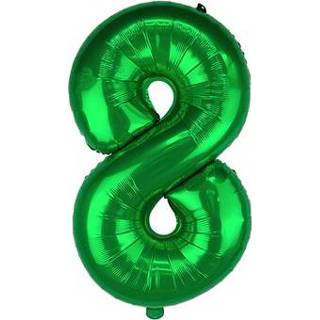 👉 Folie groen Herbruikbaar Decoratieve Ballon Nummer - 80cm 8 5712580065144