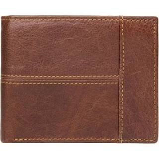 👉 Portemonnee bruin active mannen retro draagbare korte koeienhuid lederen portefeuille (bruin)