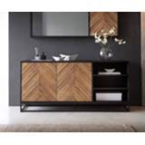 👉 Dressoir teak mannen DELIFE Famke 145 cm mango 2 deuren 3 vakken 4250342614441