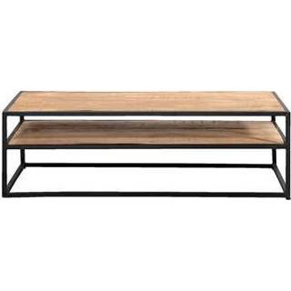 👉 Salontafel Metaal#Hout bruin mannen Logan - mangohout 40x125x65 cm Leen Bakker 8714901801810