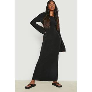 👉 Dikke Zachte Maxi Jurk Met Lage Rug, Black