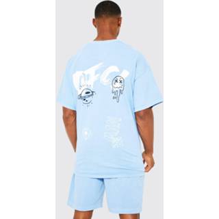 👉 Oversized Overdye Official Graffiti Set Met Shorts, Light Blue