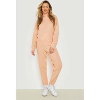 👉 Gebreid Trainingspak Met Turtle Neck, Peach