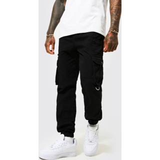 👉 Slim Fit Cargo Broek Met Ritszakken, Black