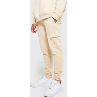 Skinny Fit Cargo Joggingbroek, Sand