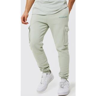 Official Man Skinny Fit Cargo Joggingbroek, Sage