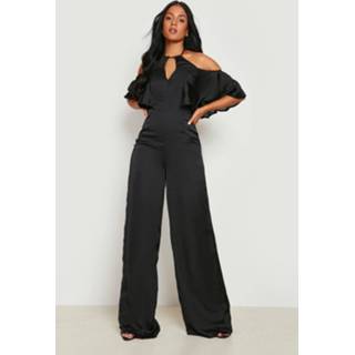 👉 Tall Wide Leg Gelegenheids Jumpsuit Met Uitgesneden Schouders, Black