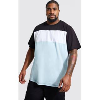 Plus Colour Block T-Shirt, Light Blue