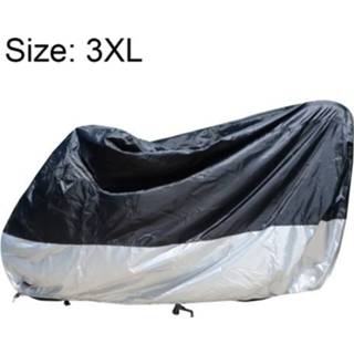 👉 Motorfiet zwart zilver XXXL active 210D Oxford Doek Motorfiets Elektrische Auto Regendichte Stofdichte Cover, Maat: (Zwart Zilver)