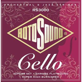 👉 Snarenset chrome flatwound Rotosound RS3000 cello 4/4