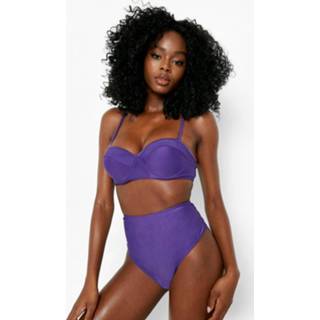 👉 Gewatteerde Gerecyclede Bandeau Bikini Top, Midnight Purple