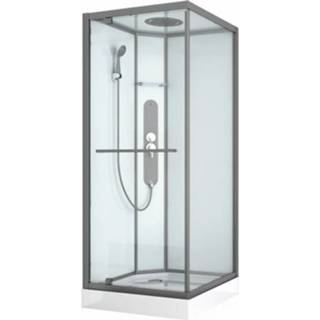 👉 Douchecabine Allibert La Paz vierkant 90x90cm gun metal 3588560847640