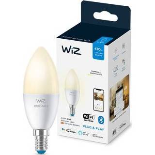 👉 Ledlamp wit WiZ kaars C37 warm E14 4,9W 8718699786212