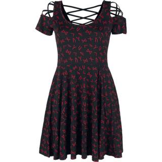👉 Korte jurk zwart vrouwen m Black Premium by EMP - Kleid mit Schnürung und Runen 4064854354302