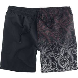 👉 Zwemshort zwart rood mannen m Black Premium by EMP - met Keltische print Zwembroek 4064854441699