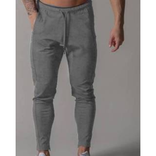 👉 Sportbroek grijs l active mannen Lyft Stretch Slanke Sweatpants voor (Kleur: Donker Hennep Maat: L)