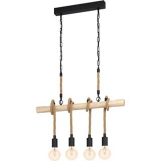 👉 Landelijke hanglamp zwart hout active Eglo Youngstown 4-lichts met 43318 9002759433185