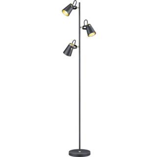 👉 Leeslamp zwart goud active Trio international Design vloer Edward 3-lichts met 408800332 4017807390148