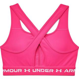 👉 Roze wit LG active UA Crossback Mid Bra-Electro Pink / Electro White