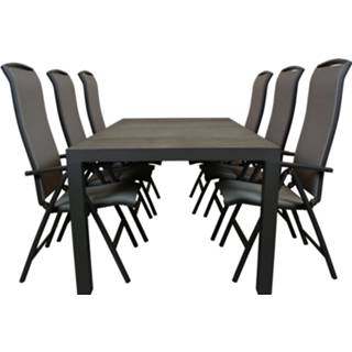 👉 Terrastafel aluminium grijs Qopps Levas tuintafel met Houston verstelbare tuinstoel