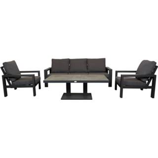 👉 Koffietafeltje aluminium grijs Qopps Montana lounge set met Gooks koffietafel