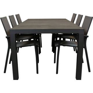 👉 Terrastafel aluminium grijs Qopps Levas tuintafel met Tampa stapelbare tuinstoel