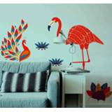 👉 Muursticker Post NL nederlands Muurstickers pauw en flamingo