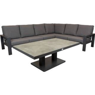 👉 Terrastafel aluminium grijs Qopps Montana loungehoek met Gooks tuintafel