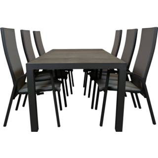 👉 Terrastafel aluminium grijs Qopps Levas tuintafel met Victory gasveer verstelbare tuinstoel
