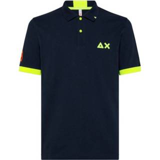 👉 SUN68 Polo Logo Fluo Donkerblauw  Poloshirt