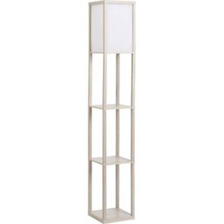 👉 Staande lamp wit MDF eiken active HOMdotCOM verlichting met 3 planken E27 tot 40 W E1-kwaliteit + 6011622525516