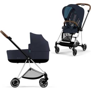 👉 Kinderwagen bruin blauw active kinderen Cybex Mios 4 Compleet Plus - Chrome Brown Frame Midnight Blue 2500001515643
