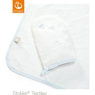 👉 Stokke® Badcape Met Washandje - 80x80 cm. - Blue Sea (Organic)