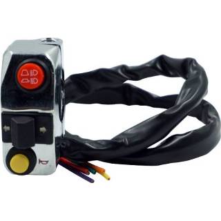 👉 Motorfiet zilver active Motorfiets Modificatie Aluminiumlegering Handvat Schakelaar Hoge Low Beam Light Turn Signal Horn Control Switch (Silver)