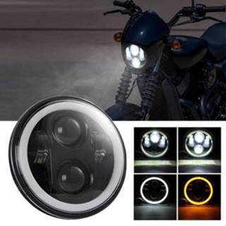 👉 Motorfiet active EagleVision DC9-30V 35W 6000K 4000LM 5,75 inch ronde motorfiets LED-koplamp met Angel Eye voor Harley-Davidson