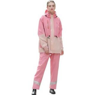 👉 Regenjas roze XL active Rainfreem Outdoor Reflecterende Mode Split Regenbroek Set, Grootte: (Pink)