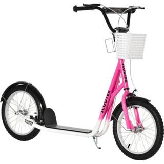 👉 Kinderstep roze wit active kinderen HOMdotCOM in hoogte verstelbaar roze/wit 139 cm x 58 96 6011613157177