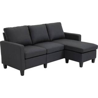 👉 Hoekbank linnen active HOMdotCOM L-vormig bankstel met omkeerbare chaise longue slaapfunctie 6011601850813