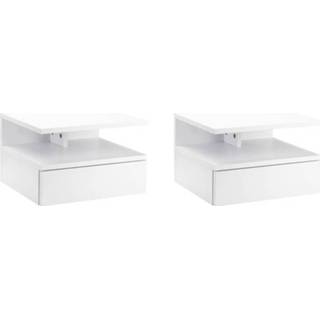 Wandkast wit active HOMdotCOM 2-delig. Wandnachtkastjes met lade zwevend design 6011601691645