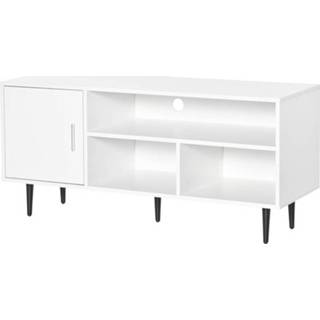 👉 Spaanplaat metalen active HOMdotCOM Tv-tafel tv-meubel met kastplanken tv-bord poten 6011627512597