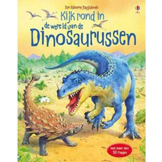 👉 Dinosaurus active Uitgeverij usborne flapjesboek kijk rond in de wereld van dinosaurussen 9781474960427