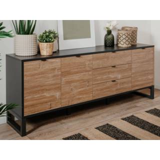 👉 Dressoir antraciet bamboe SUMMA 3 deuren lades antraciet/bamboe 5400943232929