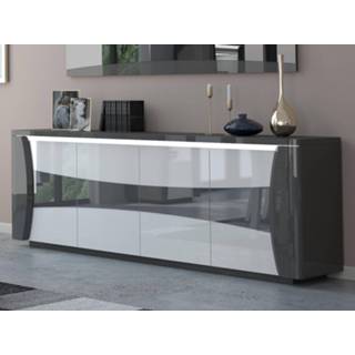 👉 Dressoir grijs wit TIA 4 deuren hoogglans grijs/hoogglans 5400943232875