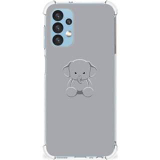 👉 Bumper hoesje grijs baby's Samsung Galaxy A13 (4G) Stevig Baby Olifant 8720632300522