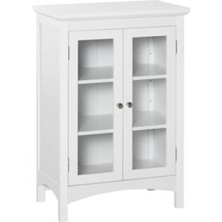 Dressoir wit active HOMdotCOM met glazen deur en verstelbare planken keuken eetkamer 6011605996913