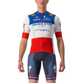 👉 Fietsshirt vinyl active fietskleding QUICK-STEP ALPHA Franse kampioen 22 Set (fietsshirt + fietsbroek) (2 a 4260761693248