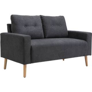 👉 Sofa grijs active HOMdotCOM 2-zits relaxfauteuil met armleuningen in donkergrijs Scandinavisch design 6011607355329